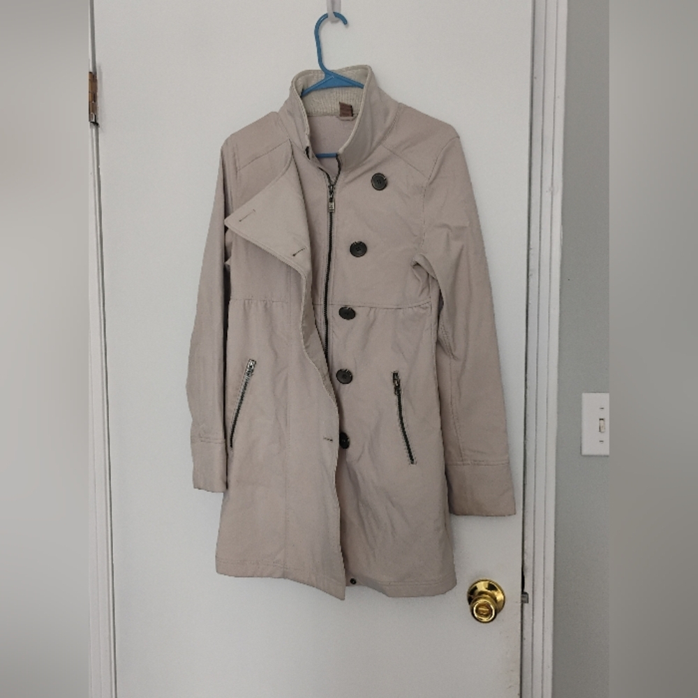 Prana Buttoned Zippered Women's Trench Coat Sz small